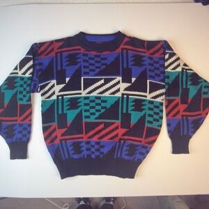 Vintage 90s Oakton Limited Geometric Sweater - Large - Retro Knit